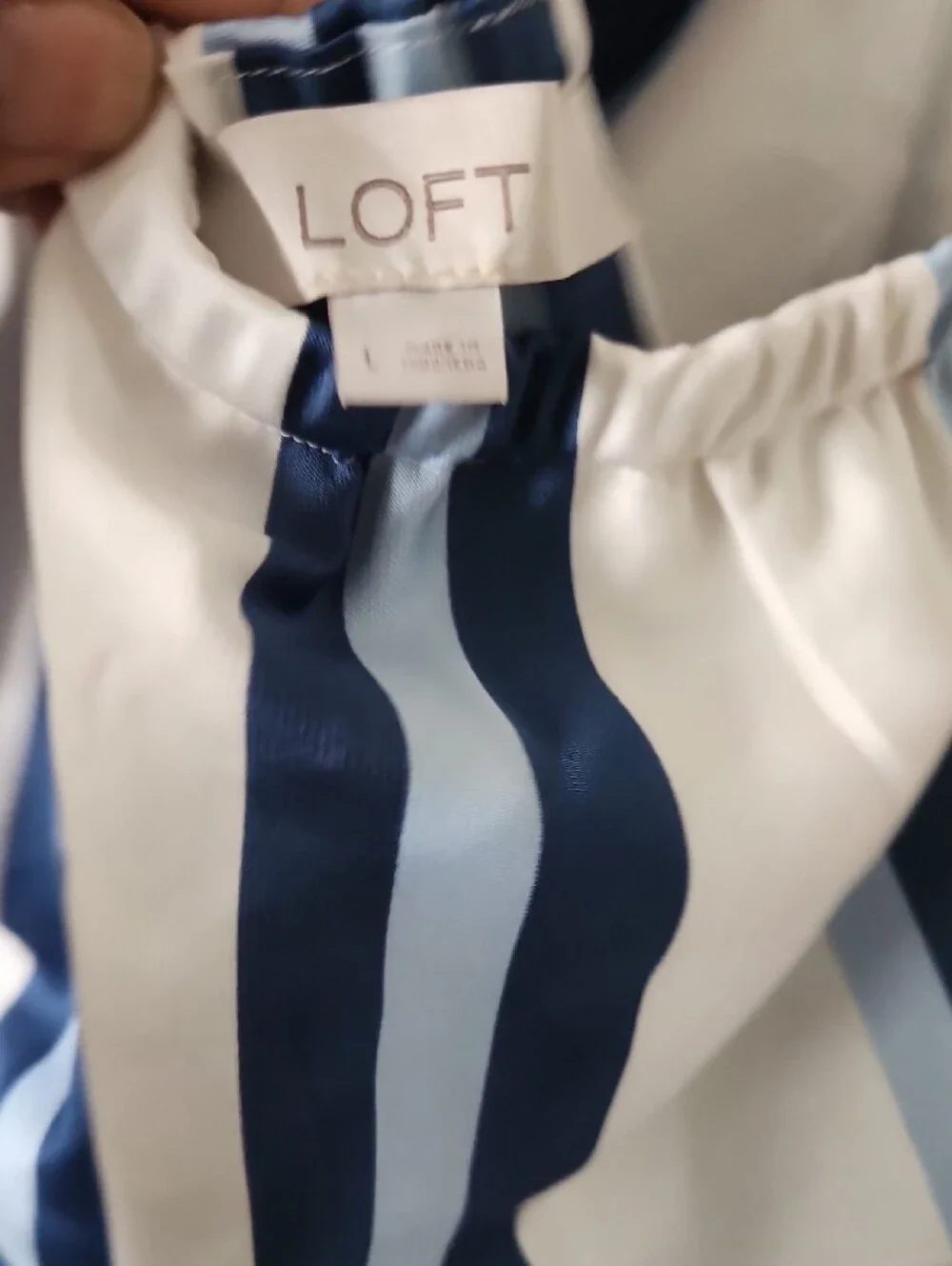 LOFT White Halter with Navy, Light Blue & Burgundy Accents